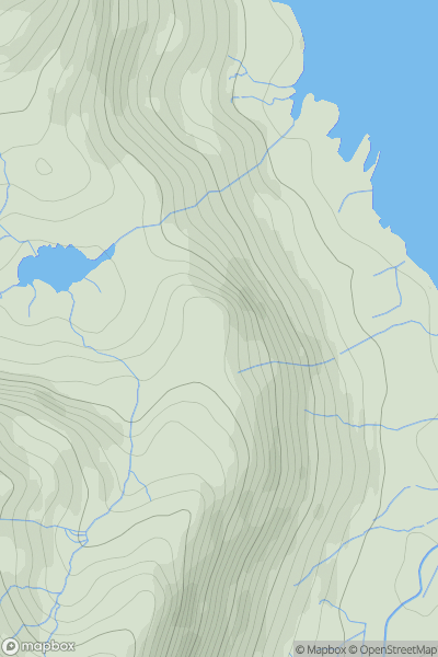 Thumbnail image for Birk Crag [Lake District C&W] showing contour plot for surrounding peak